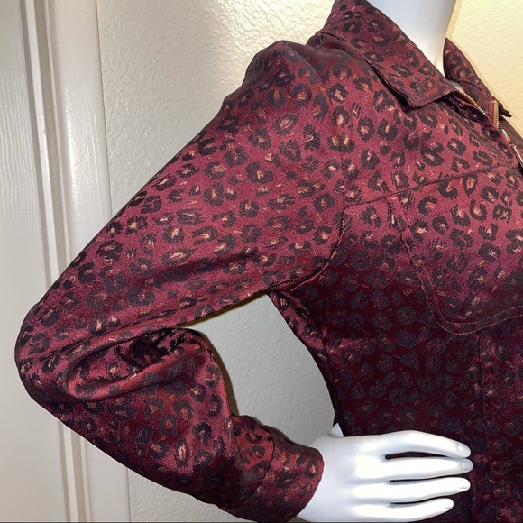 Maroon Animal Print Jacket - Picture 5 of 9